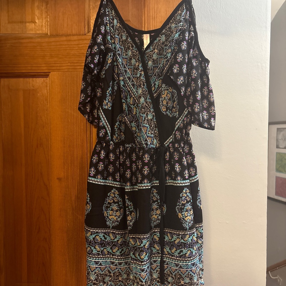 Xhilaration Black Tiered Romper Casual Resort Wear